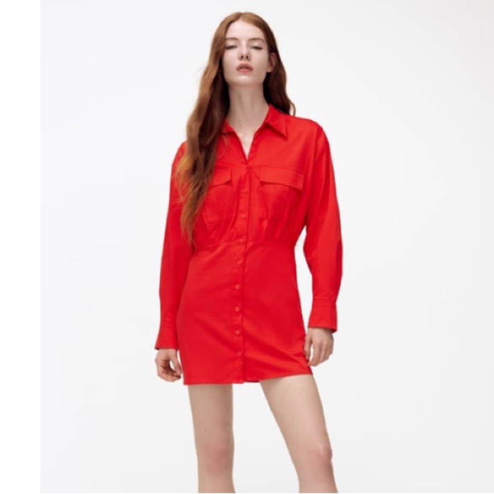 Zara red dress with pockets